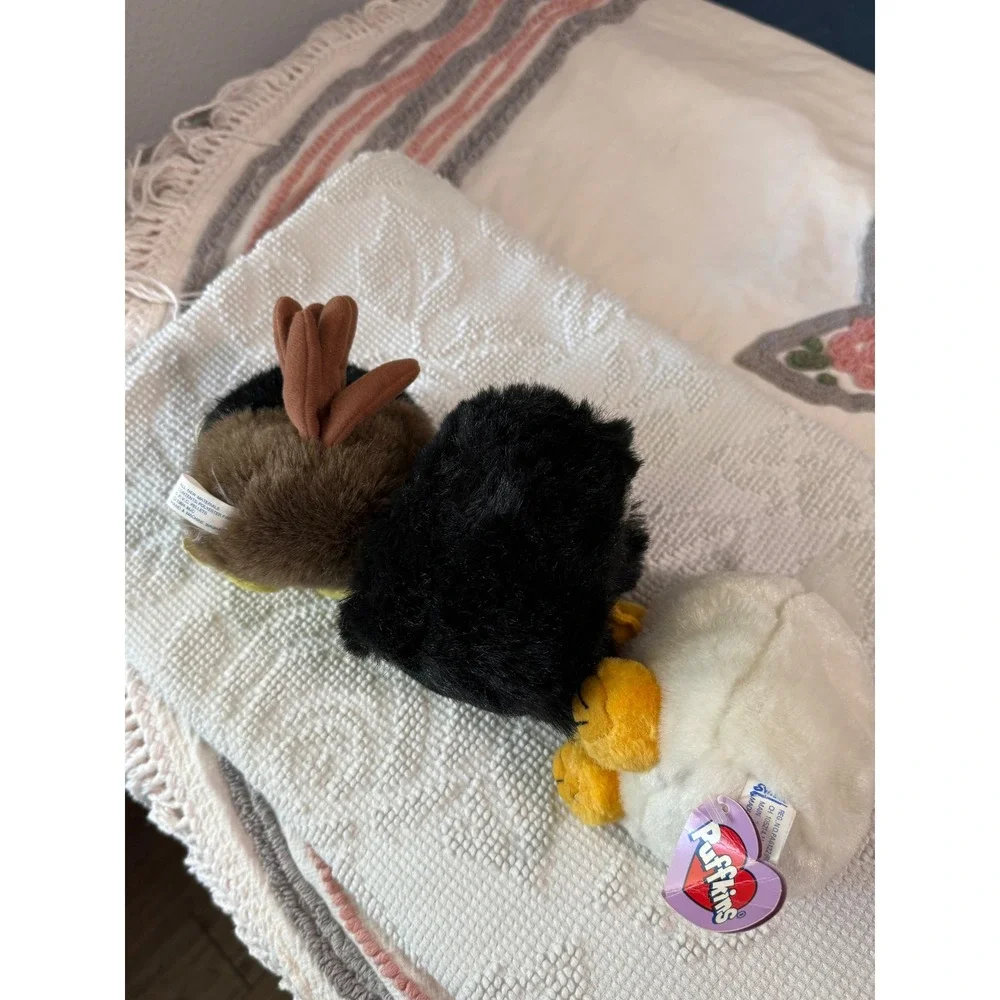 Vintage Swibco Puffkins Plush Lot Turkey Gorilla Duck Bean Bag Toys NWT